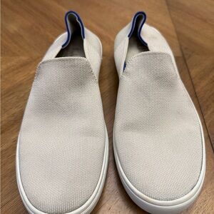 Women’s Rothy’s the sneaker Slip-On Canvas Shoes - Cream size 8.5 women’s